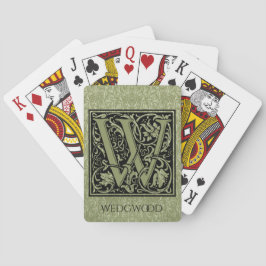 Letter W First Letter Monogram Aangepast Pokerkaarten