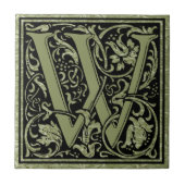 Letter W First Letter Monogram Tegeltje (Voorkant)