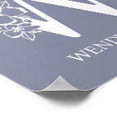 Letter W Floral Monogram Name Nursery Modern Poster (Hoek)