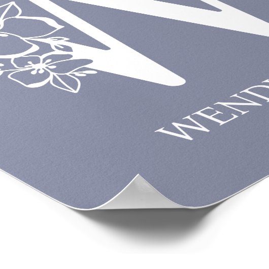 Letter W Floral Monogram Name Nursery Modern Poster (Hoek)