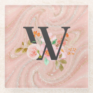 Letter W Glazen Onderzetter