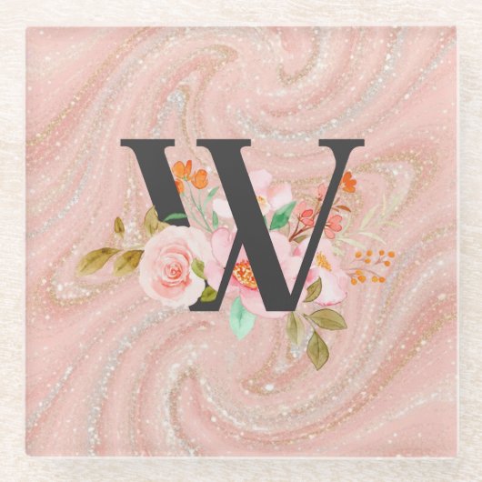 Letter W Glazen Onderzetter (Voorkant)