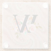 Letter W Glazen Onderzetter (Achterkant)