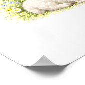 Letter W Gold Spring Nature Monogram Baby Lamb Kid Poster (Hoek)