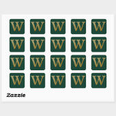 Letter W Gold Square Sticker (Vel)