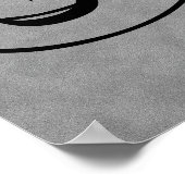 Letter W, Gothic Monogram Black Poster (Hoek)