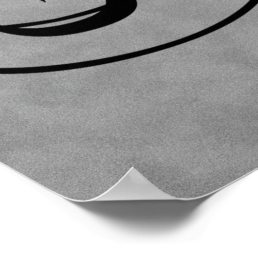 Letter W, Gothic Monogram Black Poster (Hoek)