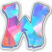 Letter W_ Graffiti alfabet letters Sticker (Voorkant)