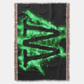 Letter W Groen Hoofdstedelijk Alfabet Deken (Voorkant Verticaal)