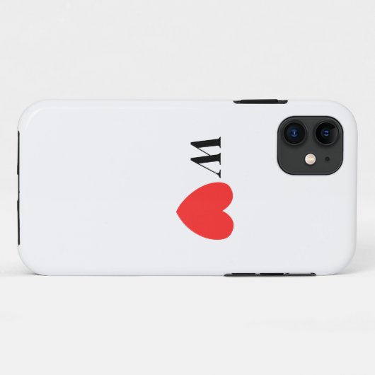 Letter W Heart - Valentine Initial Love Design Case-Mate iPhone Case (Achterkant (horizontaal))