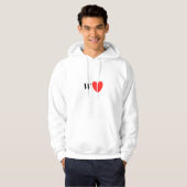 Letter W Heart - Valentine Initial Love Design Hoodie (Voorkant volledig)