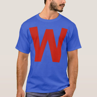 Letter w in rode tekst Minimale typografie T-shirt