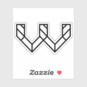 Letter W Klassiek en Minimaal Sticker (Vel)