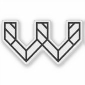 Letter W Klassiek en Minimaal Sticker (Voorkant)