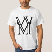Letter W&M (wit levend materiaal) T-Shirt (Voorkant)