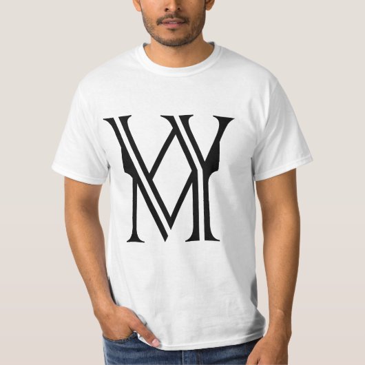 Letter W&M (wit levend materiaal) T-Shirt (Voorkant)