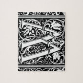 Letter W Medieval Monogram Initiaal Legpuzzel (Verticaal)