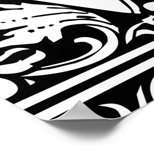 Letter W Medieval Monogram  Initiaal Poster (Hoek)