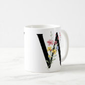 Letter W met bloemen Koffiemok (Voorkant rechts)