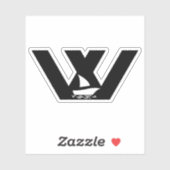 Letter W met boot Monogram Sticker (Vel)