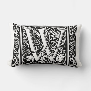 Letter W Middeleeuwse Monogram Art Nouveau Kussen
