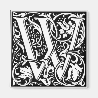 Letter W Middeleeuwse Monogram Art Nouveau Magneet
