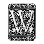 Letter W Middeleeuwse Monogram Art Nouveau Magneet (Verticaal)