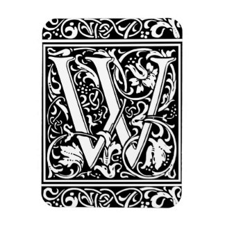 Letter W Middeleeuwse Monogram Art Nouveau Magneet