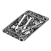 Letter W Middeleeuwse Monogram Art Nouveau Magneet (Linkerzijde)
