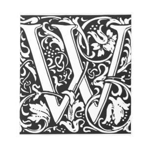 Letter W Middeleeuwse Monogram Art Nouveau Notitieblok