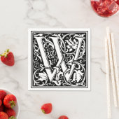Letter W Middeleeuwse Monogram Art Nouveau Servet (Insitu)