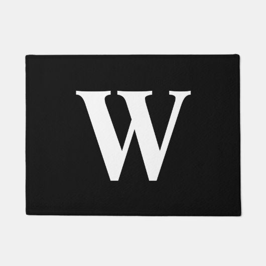 Letter W Monogram Black White Modern Deurmat (Voorkant)