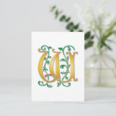 Letter W Monogram Briefkaart (Staand voorkant)