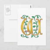 Letter W Monogram Briefkaart (Voorkant / Achterkant)
