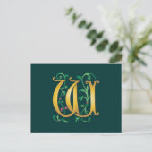 Letter W Monogram Briefkaart (Staand voorkant)