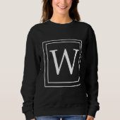 Letter W Monogram English Alphabet W Initial Gray Trui (Voorkant)
