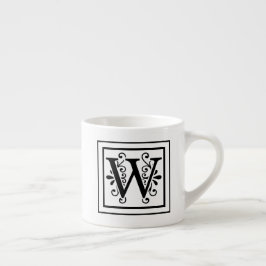 Letter W Monogram Espresso Mok