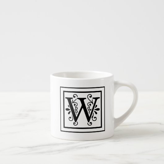 Letter W Monogram Espresso Mok (Rechts)