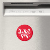 Letter W Monogram Initiaal Familienaam Greeting Magneet (Insitu (Vaatwasser))