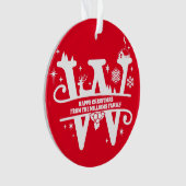 Letter W Monogram Initiaal Familienaam Greeting  Ornament (voorkant)