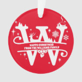 Letter W Monogram Initiaal Familienaam Greeting  Ornament (voorkant)
