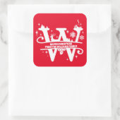 Letter W Monogram Initiaal Familienaam Greeting Vierkante Sticker (Tas)