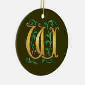 Letter W Monogram Keramisch Ornament (Rechts)