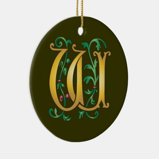 Letter W Monogram Keramisch Ornament (Rechts)