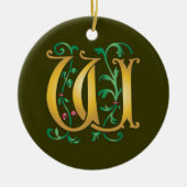 Letter W Monogram Keramisch Ornament (Voorkant)