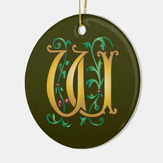 Letter W Monogram Keramisch Ornament (Links)