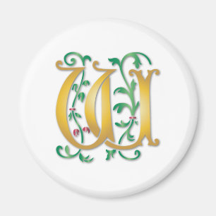 Letter W Monogram Magneet