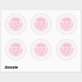 Letter W Monogram Ronde Stickers (Vel)