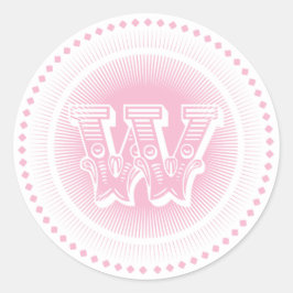 Letter W Monogram Ronde Stickers