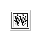 Letter W Monogram Rubberstempel (Afrduk)